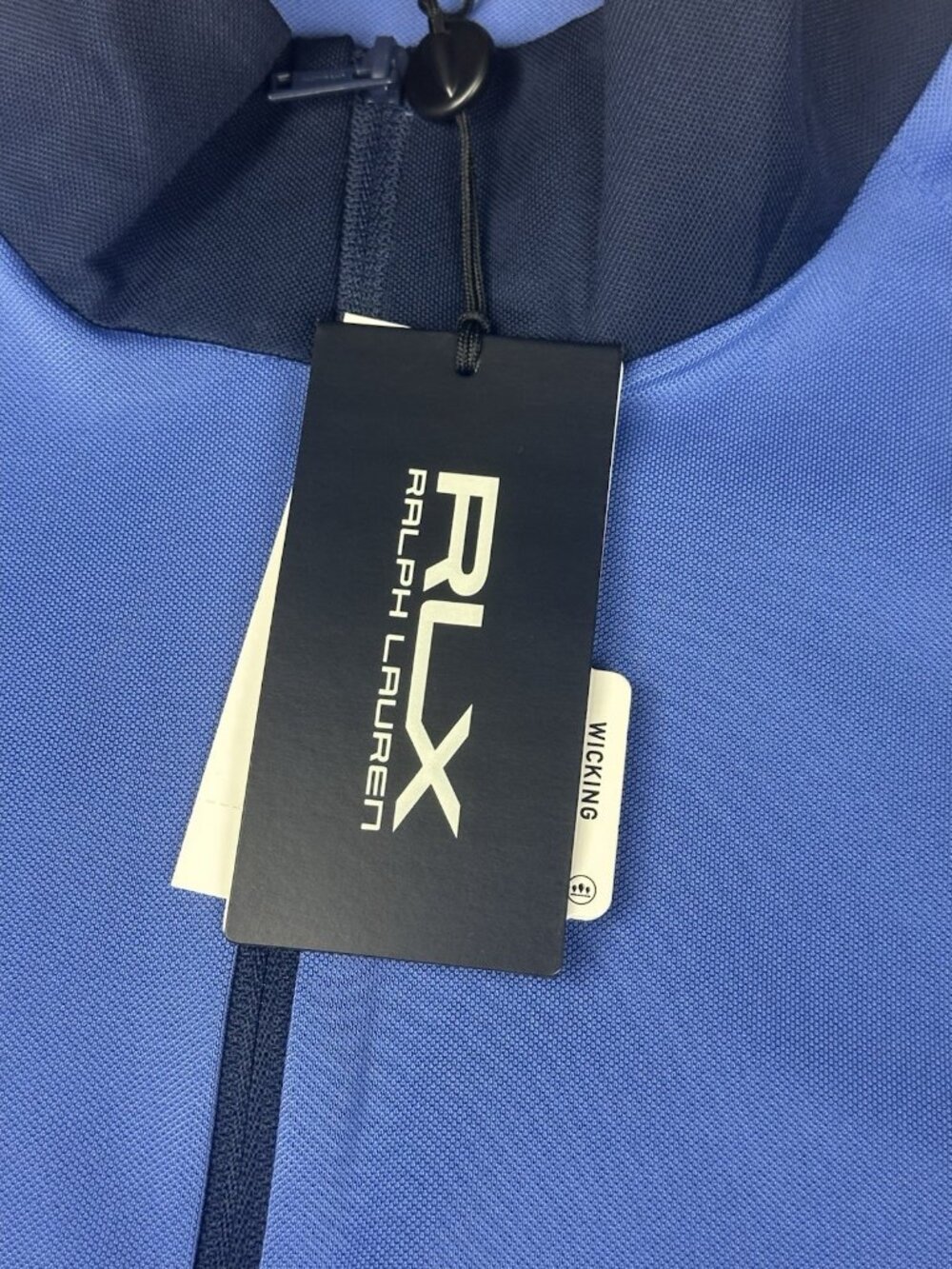 Ralph Lauren RLX Air Tech Pique 1/4 ZIP Tri Color Polo Golf Top Blue Size M New - Picture 5 of 15